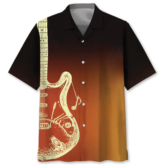 Hawaiian Shirt / Adults / S Gun Guitar Vintage Style Hawaiian Shirt
