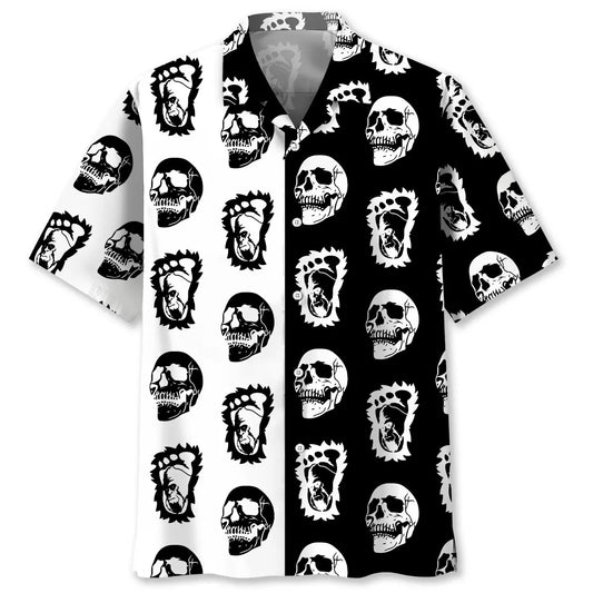 Hawaiian Shirt / Adults / S Halloween Bigfoot Silhouette Skull Hawaiian Shirt