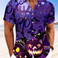 Halloween Pumpkin Mens Button Down Casual Hawaiian Shirt