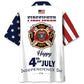 Hawaiian Shirt / Adults / S Happy 4th of July USA Firefighter Hawaiian Shirt