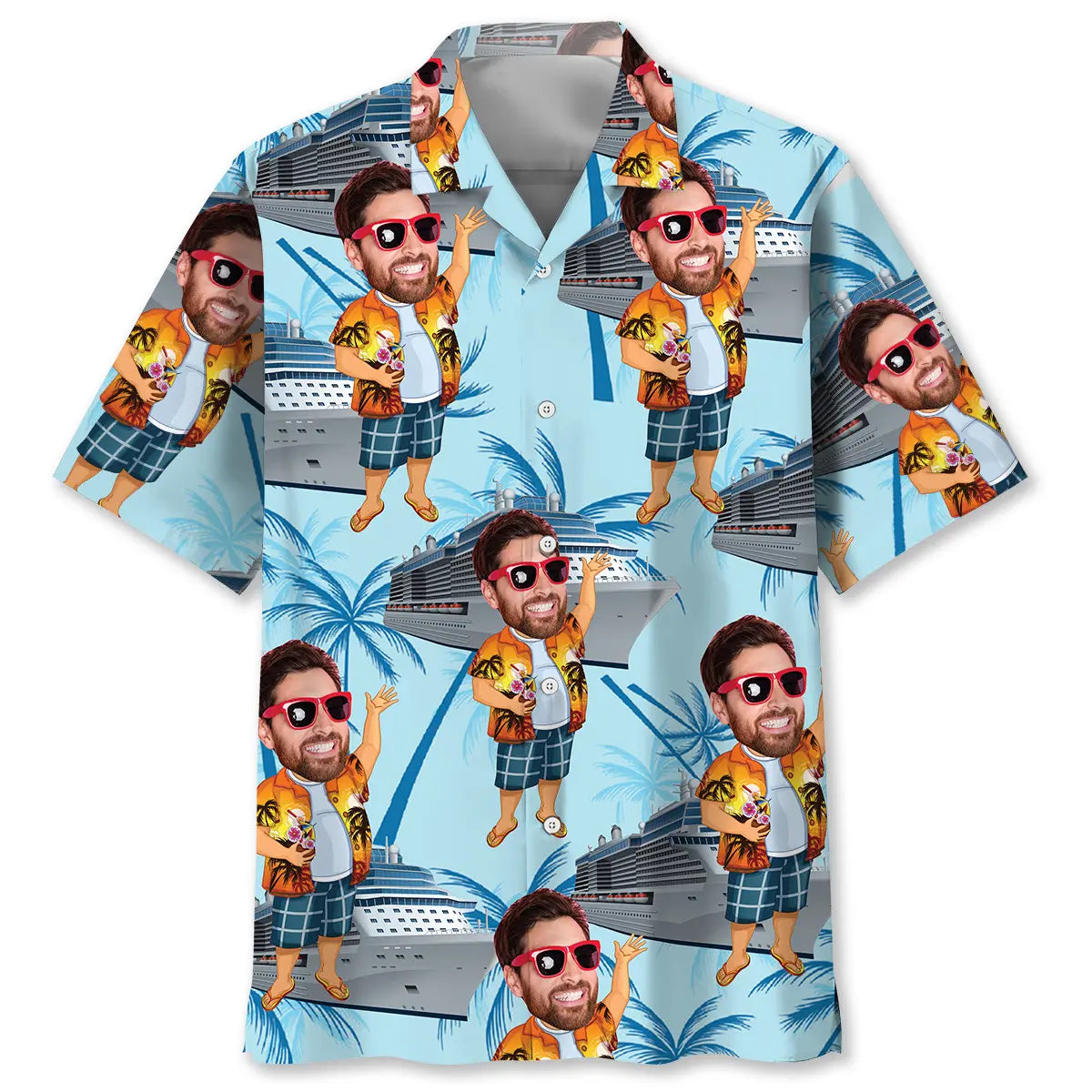 Happy Cruise Custom Photo Hawaiian Shirt
