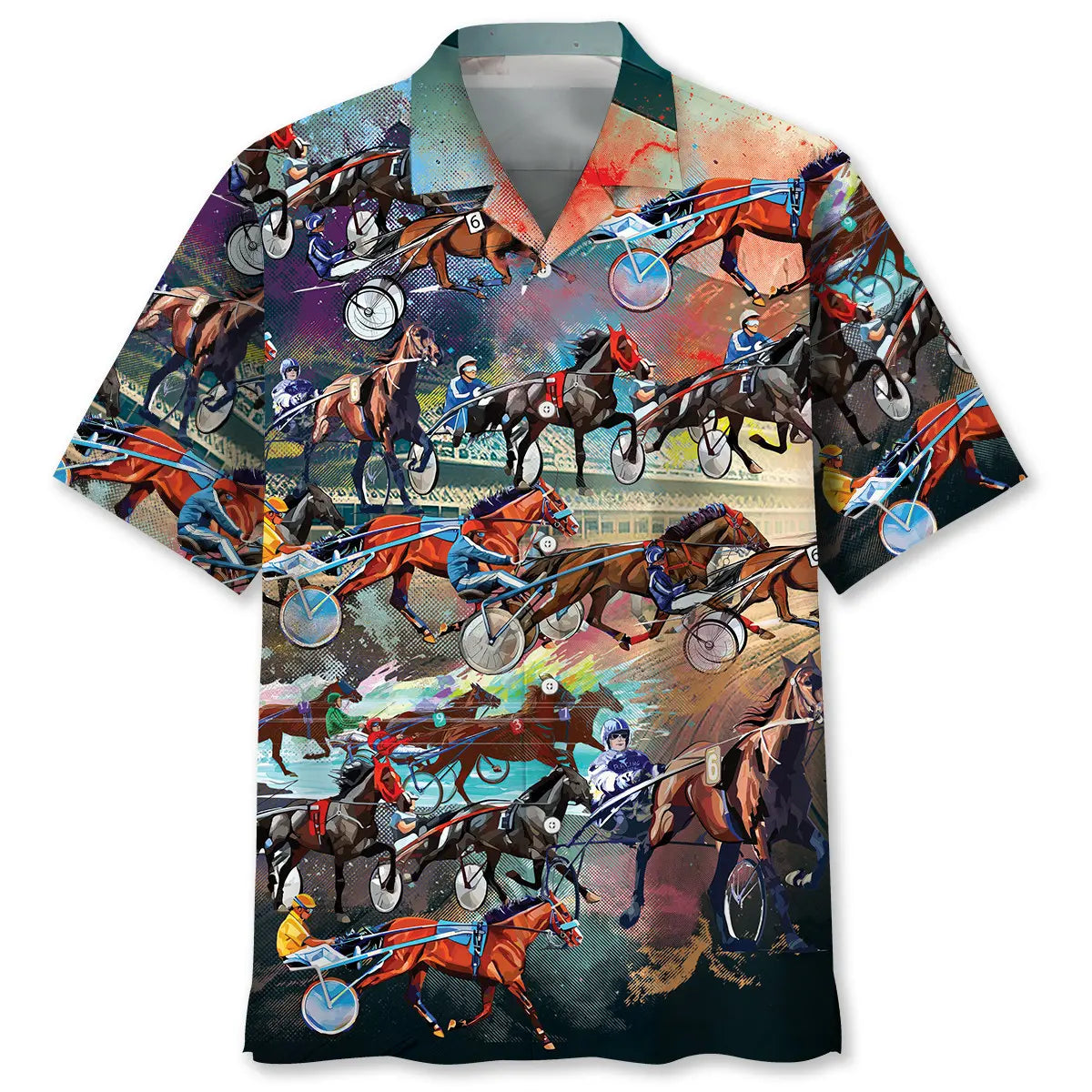 Hawaiian Shirt / Adults / S Harness Racing Racecourse Hawaiian Shirt