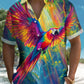Hawaii Colorful Beach Tropical Leaves Parrot Hawaiian Shirt