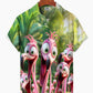 Hawaiian Shirt / Adults / S Hawaii Resort Style Graffiti Flamingo Print Art Buttons Stretch Large Size Men's Hawaiian Shirt