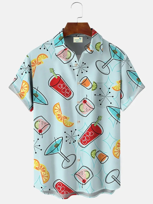 Hawaiian Shirt / Adults / S Hawaiian Aloha Tiki Cocktail Hawaiian Shirt