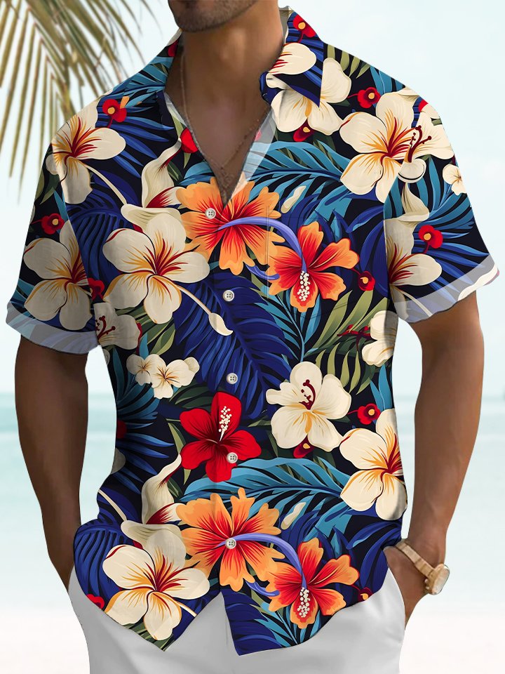 Hawaiian Beach Vacation Tropical Floral Aloha Hawaiian Shirt