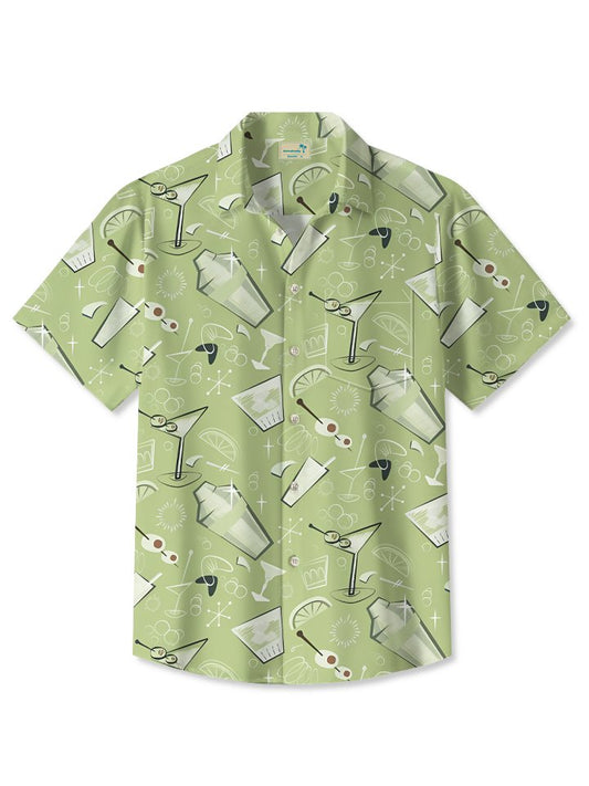 Hawaiian Shirt / Adults / S Hawaiian Cocktail Party Vintage Mid-Century Geometric Hawaiian Shirt