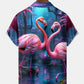 Hawaiian Coconut Tree Flamingo Men's Hawaiian Shirt