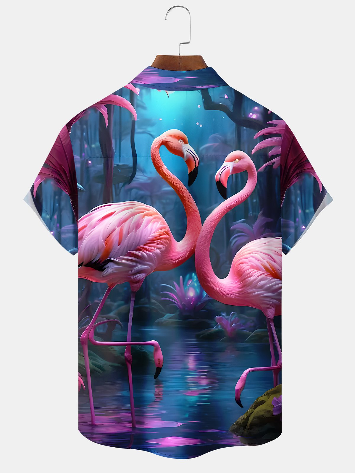 Hawaiian Coconut Tree Flamingo Men's Hawaiian Shirt