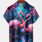 Hawaiian Shirt / Adults / S Hawaiian Coconut Tree Flamingo Men's Hawaiian Shirt