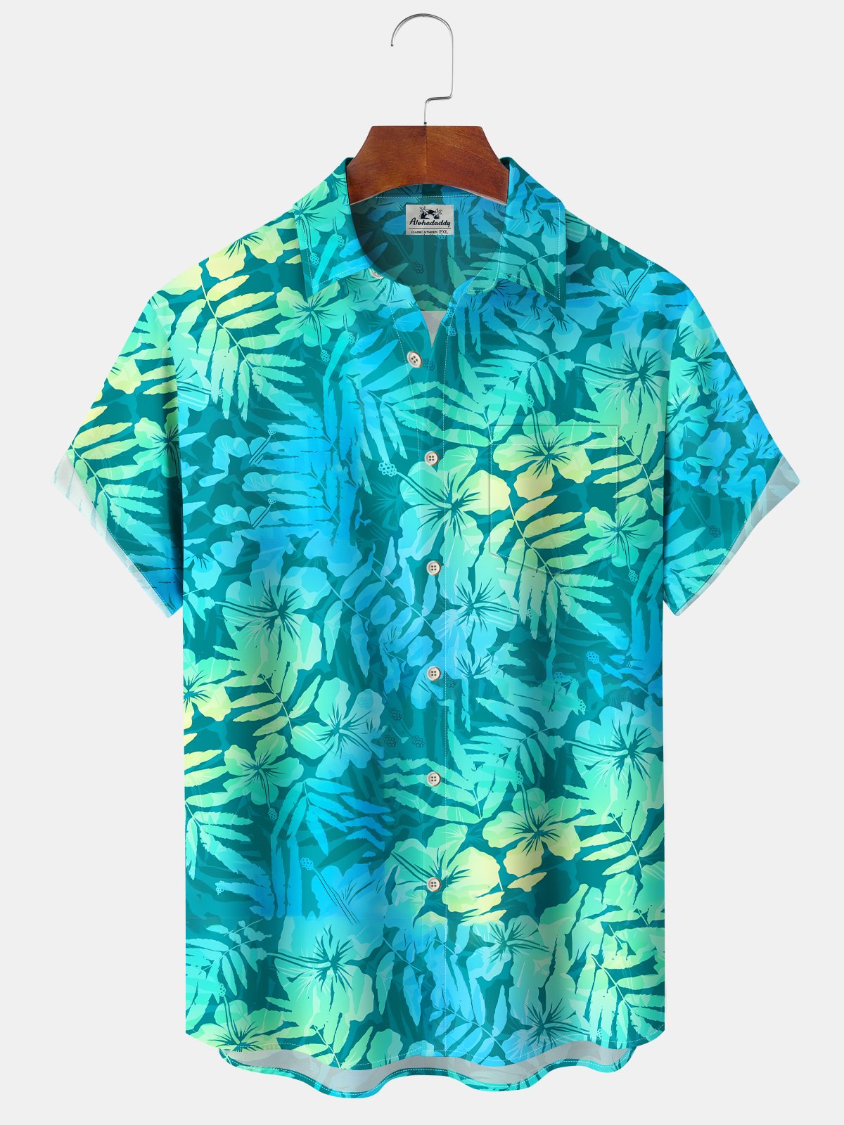 Hawaiian Gradient Tropical Floral Hibiscus Vacation Hawaiian Shirt