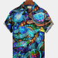 Hawaiian Shirt / Adults / S Hawaiian Marine Life Turtle Print Chest Bag Hawaiian Shirt Plus Hawaiian Holiday Hawaiian Shirt