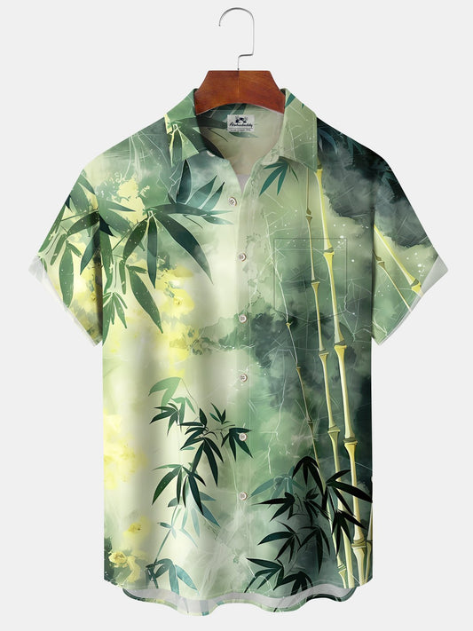 Hawaiian Shirt / Adults / S Hawaiian Ombre Tie-Dye Floral Bamboo Hawaiian Shirt