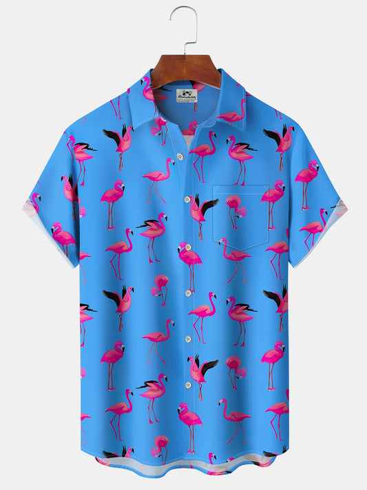 Hawaiian Shirt / Adults / S Hawaiian Tropical Beach Flamingo Vintage Vacation Hawaiian Shirt