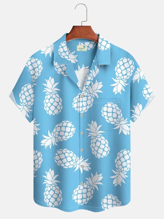 Hawaiian Shirt / Adults / S Hawaiian Tropical Fruit Classic Aloha Pineapple Camp Hawaiian Shirt
