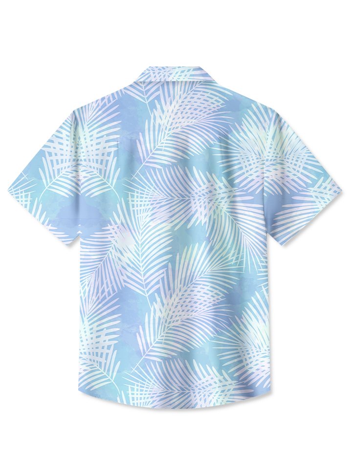 Hawaiian Tropical Leaves Floral Ombre Beach Breathable Hawaiian Shirt