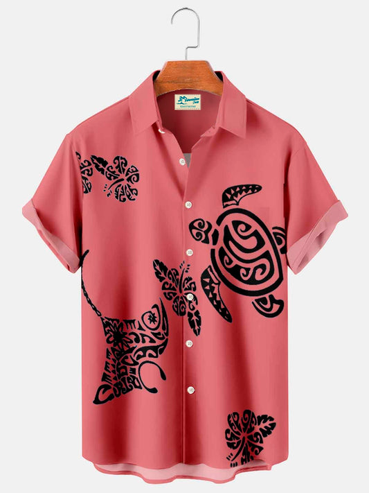 Hawaiian Shirt / Adults / S Hawaiian Turtle Men's Button Down Hawaiian Shirt