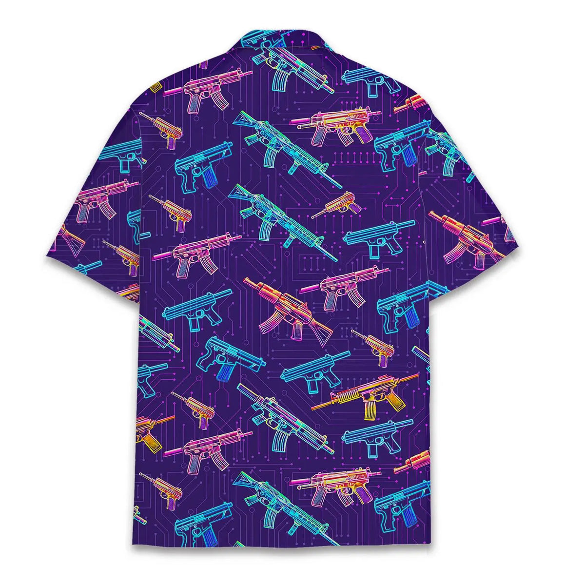 Neon Gun Tropical Pattern Unisex Hawaiian Shirt Aloha Shirt
