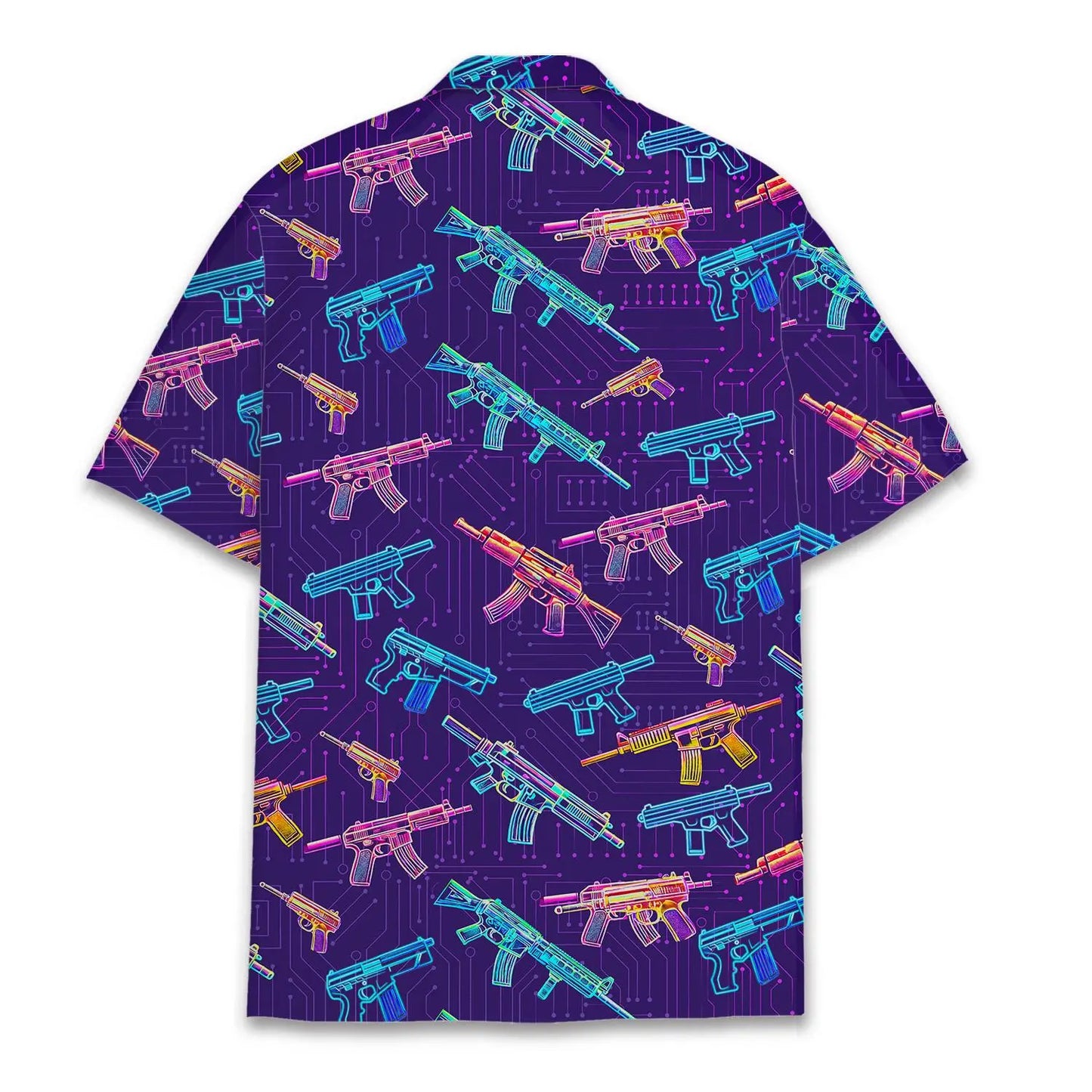 Neon Gun Tropical Pattern Unisex Hawaiian Shirt Aloha Shirt