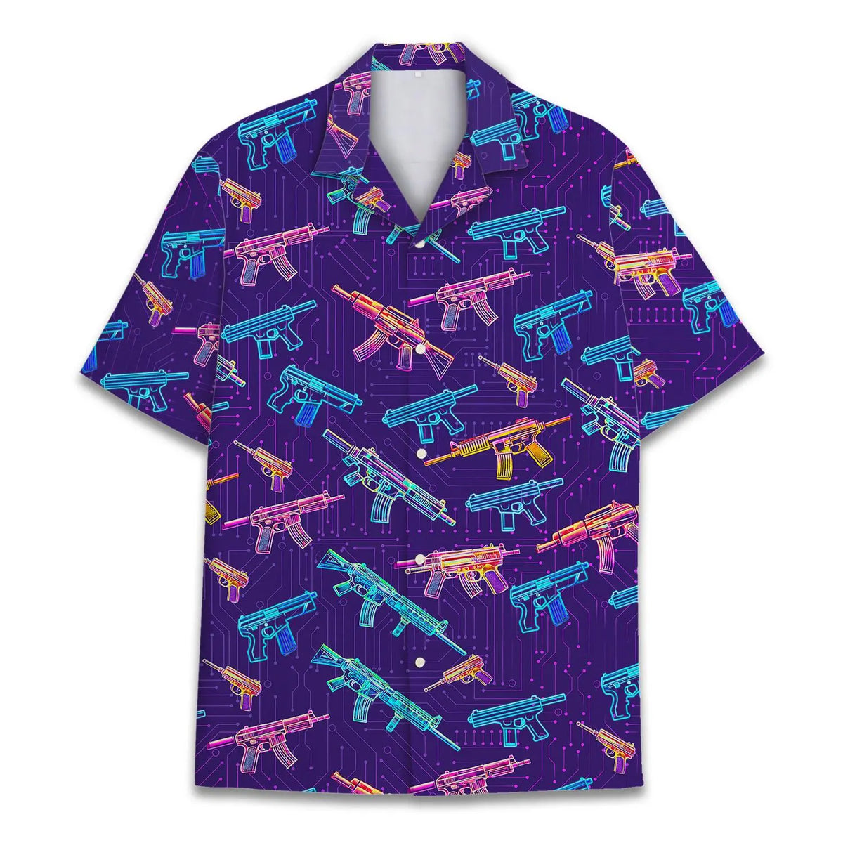 Hawaiian Shirt / Adults / S Neon Gun Tropical Pattern Unisex Hawaiian Shirt Aloha Shirt