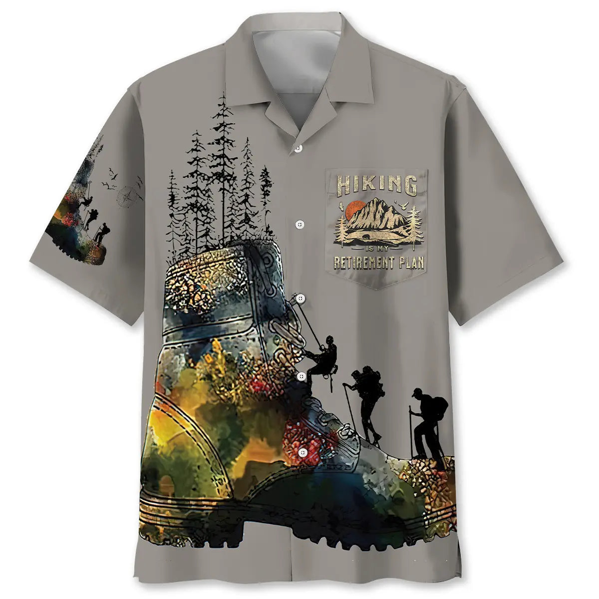 Hawaiian Shirt / Adults / S Hiking Is My Retirement Plan Pocket Hawaiian Shirt