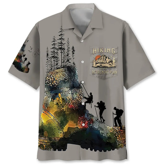 Hawaiian Shirt / Adults / S Hiking Is My Retirement Plan Pocket Hawaiian Shirt