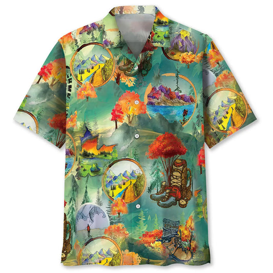 Hawaiian Shirt / Adults / S Hiking Vintage Hawaiian Shirt