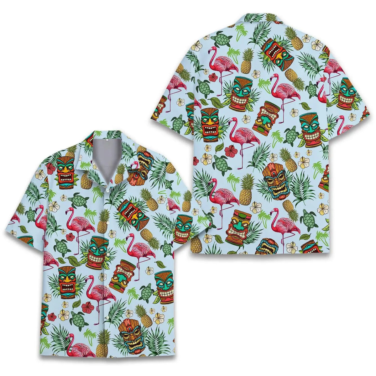 Tropical Tiki Hawaiian Flamingo Unisex Hawaiian Shirt Aloha Shirt