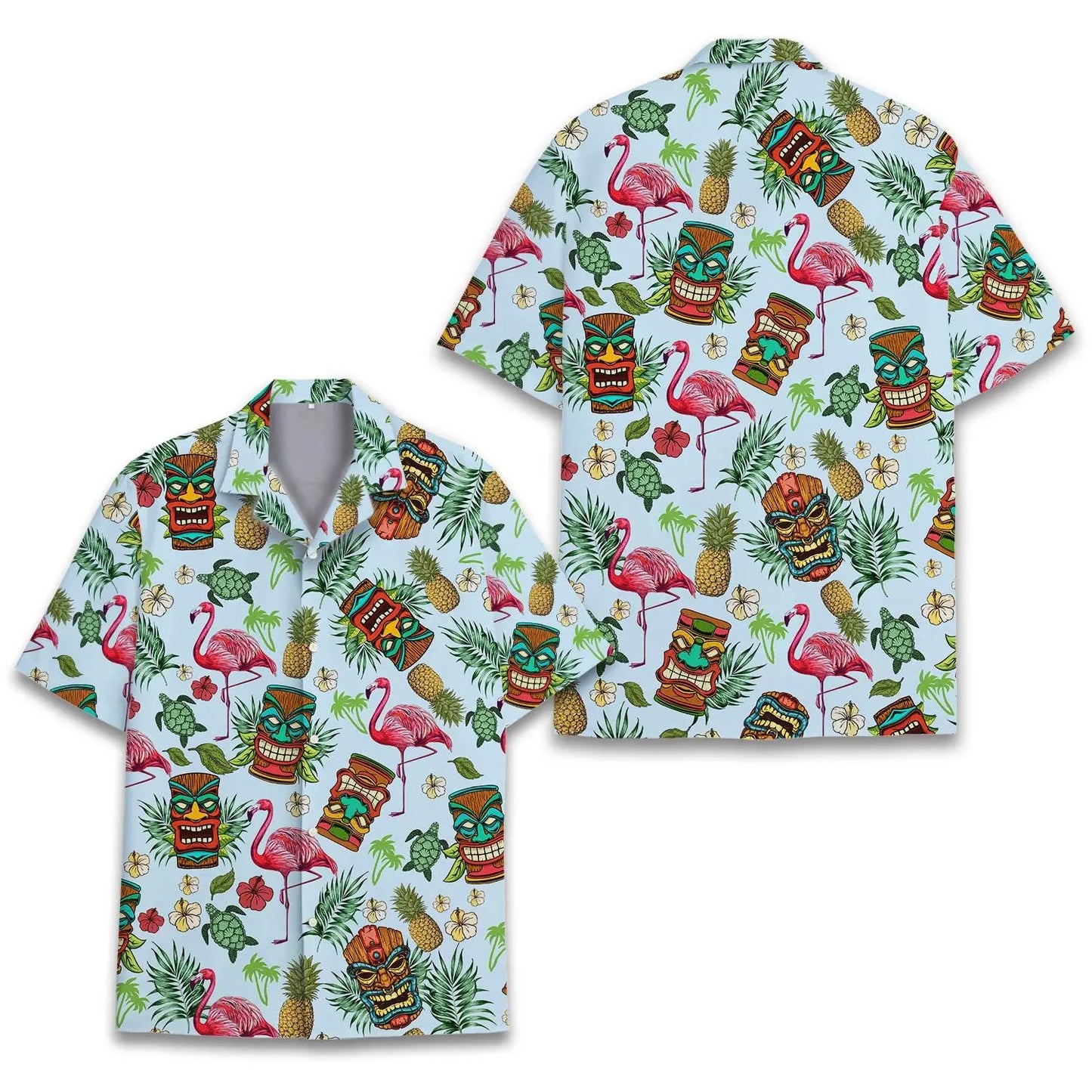 Tropical Tiki Hawaiian Flamingo Unisex Hawaiian Shirt Aloha Shirt