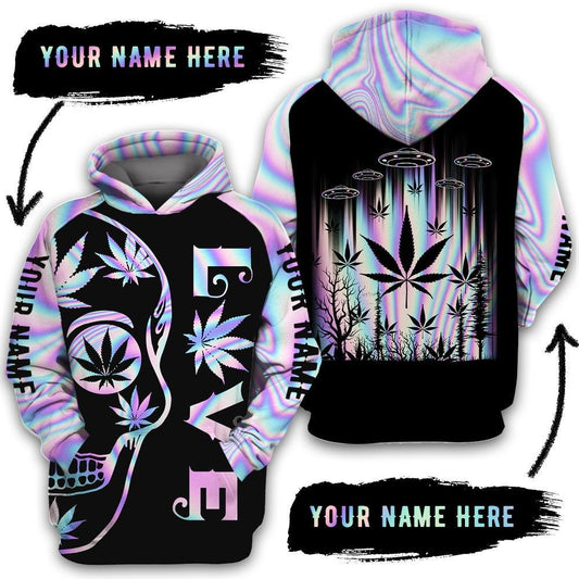 Hippie Love Alien Custom Name Art - 3D Hoodie