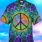Hawaiian Shirt / Adults / S Hippies Peace and Love Men's Psychedelic Vacation Beach Aloha Hawaiian Shirt