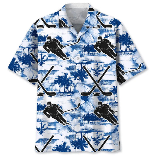 Hawaiian Shirt / Adults / S Hockey Blue Nature Hawaiian Shirt