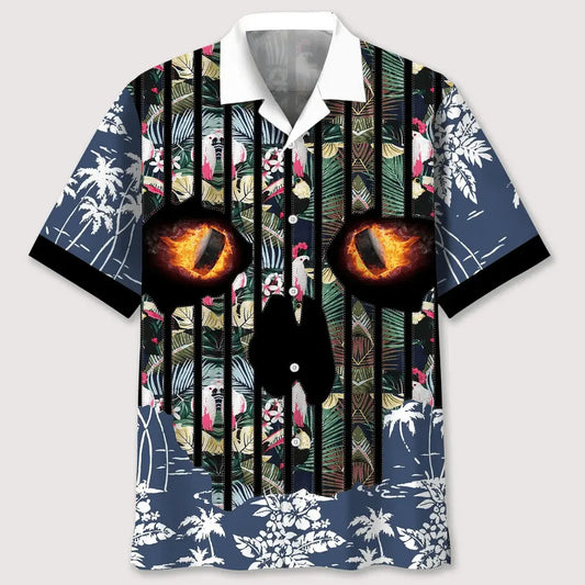 Hawaiian Shirt / Adults / S Hockey Flower Skull Hawaiian Shirt