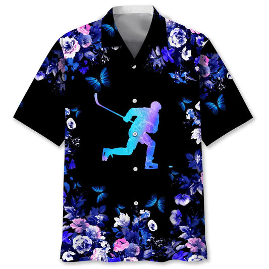 Hawaiian Shirt / Adults / S Hockey Hawaiian Nature Hawaiian Shirt