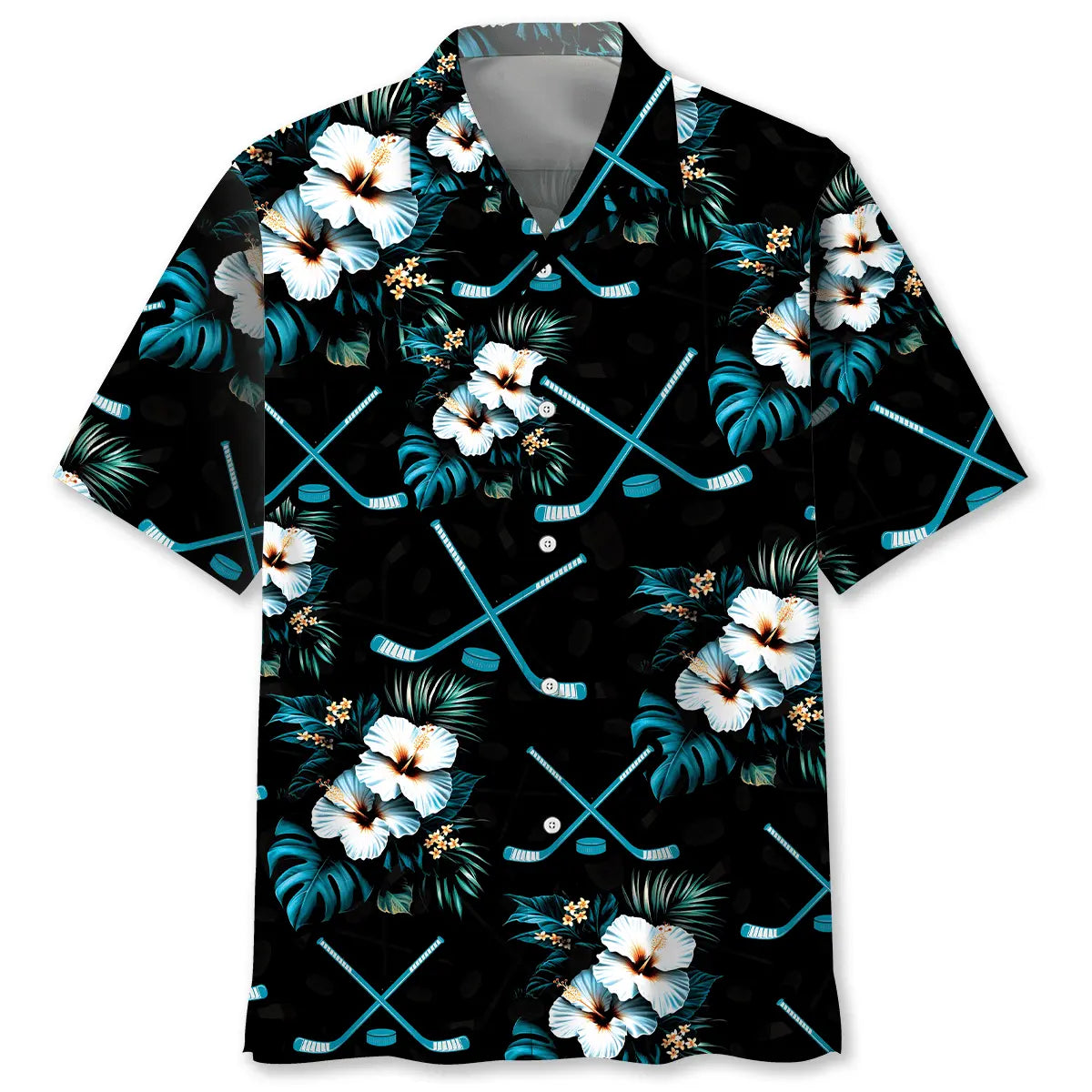 Hawaiian Shirt / Adults / S Hockey Tropical Blue Hawaiian Shirt