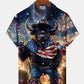 Hawaiian Shirt / Adults / S Holiday American Flag Bison Independence Day Fireworks Hawaiian Shirt