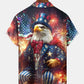 Holiday American Flag Eagle Independence Day Fireworks Hawaiian Shirt