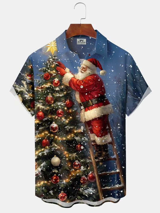 Hawaiian Shirt / Adults / S Holiday Christmas 3D Christmas Tree Santa Claus Vintage Hawaiian Shirt