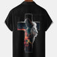 Holiday Collection Easter Cross Lion Jesus Button Cardigan Stretch Large Size Polyester Hawaiian Shirt
