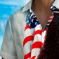 Holiday Men's Independence Day Flag Eagle Print Casual Breathable Hawaiian Shirt Big Tall