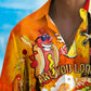 Holiday Men's Independence Day Flag Hot Dog Print Casual Breathable Hawaiian Shirt Big Tall