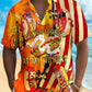 Hawaiian Shirt / Adults / S Holiday Men's Independence Day Flag Hot Dog Print Casual Breathable Hawaiian Shirt Big Tall