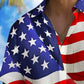 Holiday Men's Independence Day Flag Printed Casual Breathable Hawaiian Shirt Big Tall