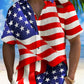 Hawaiian Shirt / Adults / S Holiday Men's Independence Day Flag Printed Casual Breathable Hawaiian Shirt Big Tall