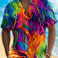 Hawaiian Shirt / Adults / S Holiday Men's Pride Month Abstract Art Print Casual Breathable Hawaiian Shirt Big Tall