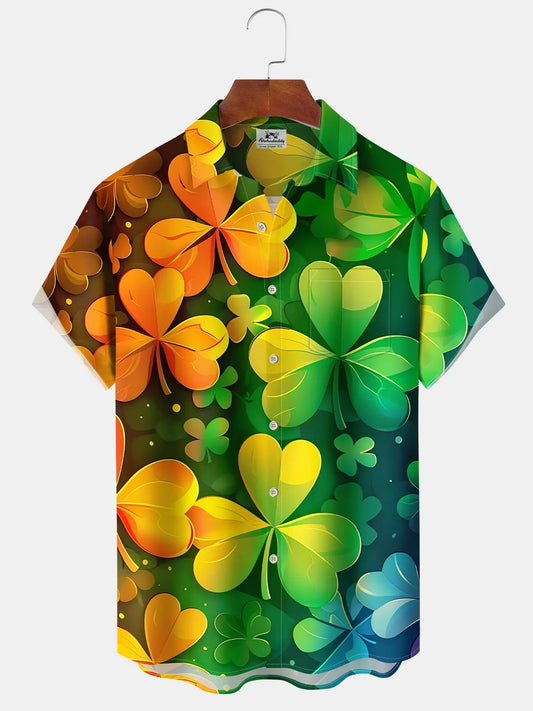 Hawaiian Shirt / Adults / S Holiday Shamrock Lucky St. Patrick Gradient Hawaiian Shirt