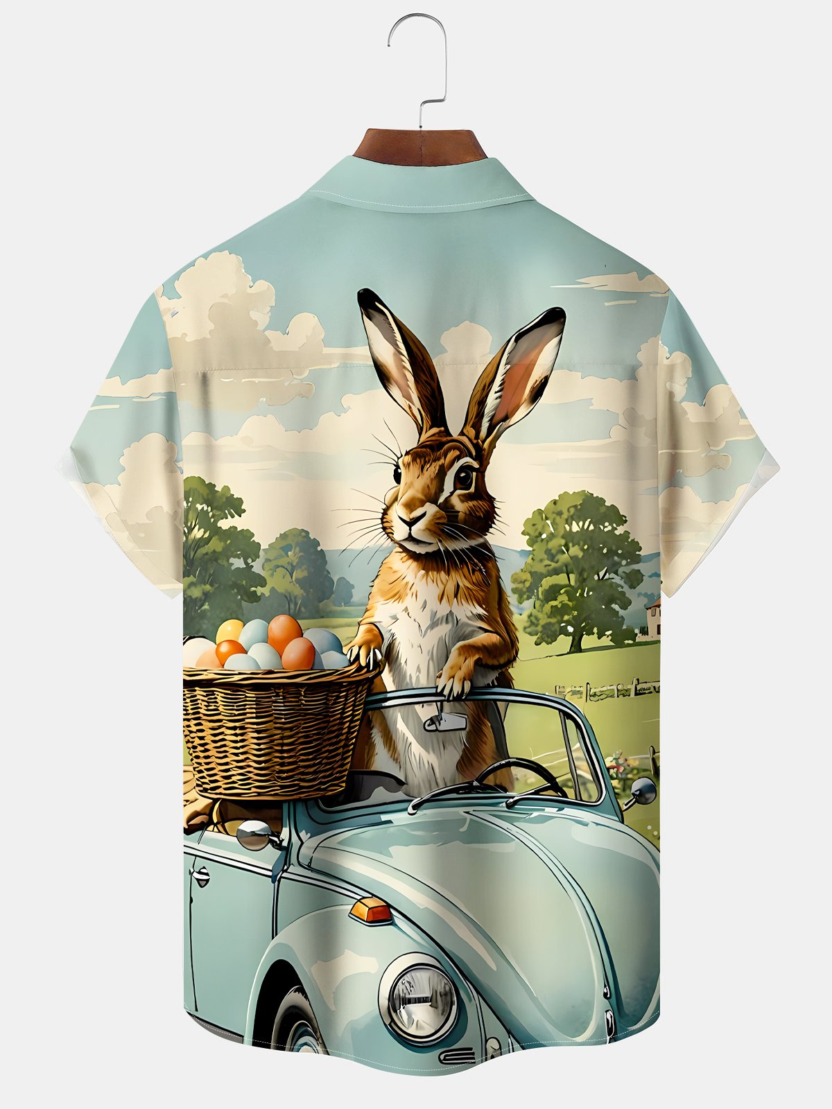 Holiday Vintage Biker Easter Egg Bunny Hawaiian Shirt