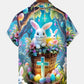 Holiday Vintage Easter Egg Bunny Cross Cartoon Hawaiian Shirt