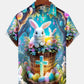 Hawaiian Shirt / Adults / S Holiday Vintage Easter Egg Bunny Cross Cartoon Hawaiian Shirt
