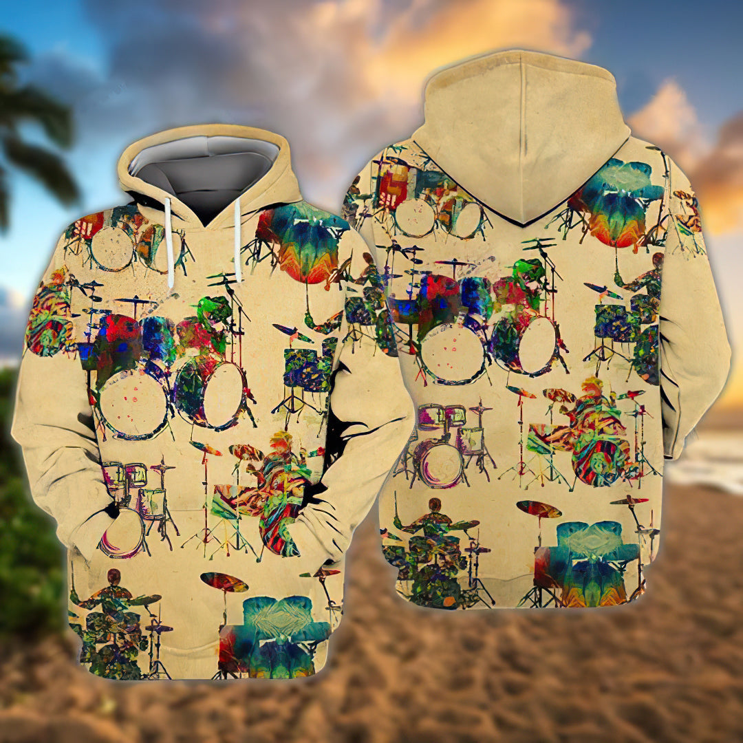 Awesome Drum Music Instrument Art – 3D Hoodie
